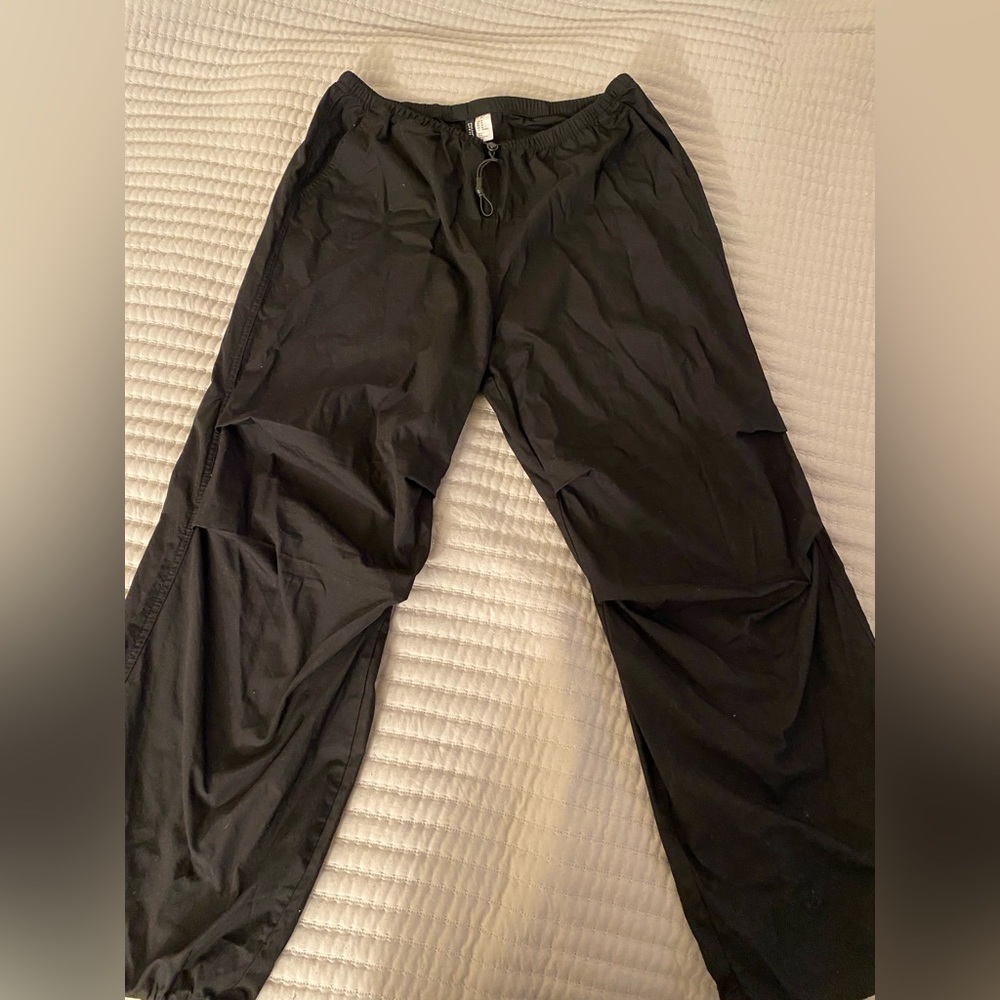 H&M Black parachute pants